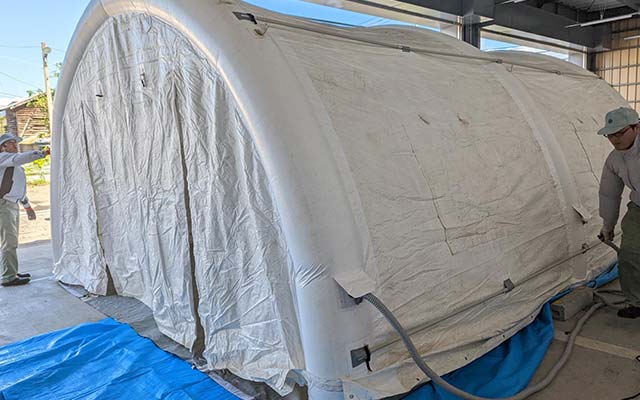 防災関係の資機材点検